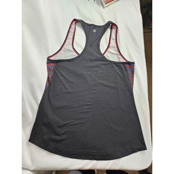 Athleta Women's Tank Top Shirt Multicolor Stripe Stretch Scoop Neck size M - Picture 10 of 11